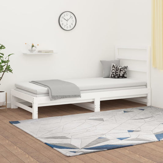 vidaXL Sofá cama extraíble sin colchón blanco 2x(90x200) cm