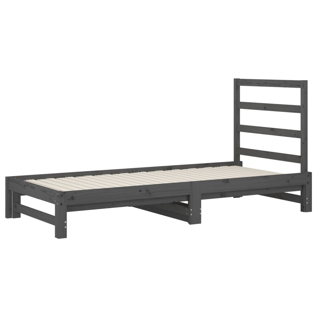 vidaXL Sofá cama extraíble sin colchón gris 2x(90x200) cm