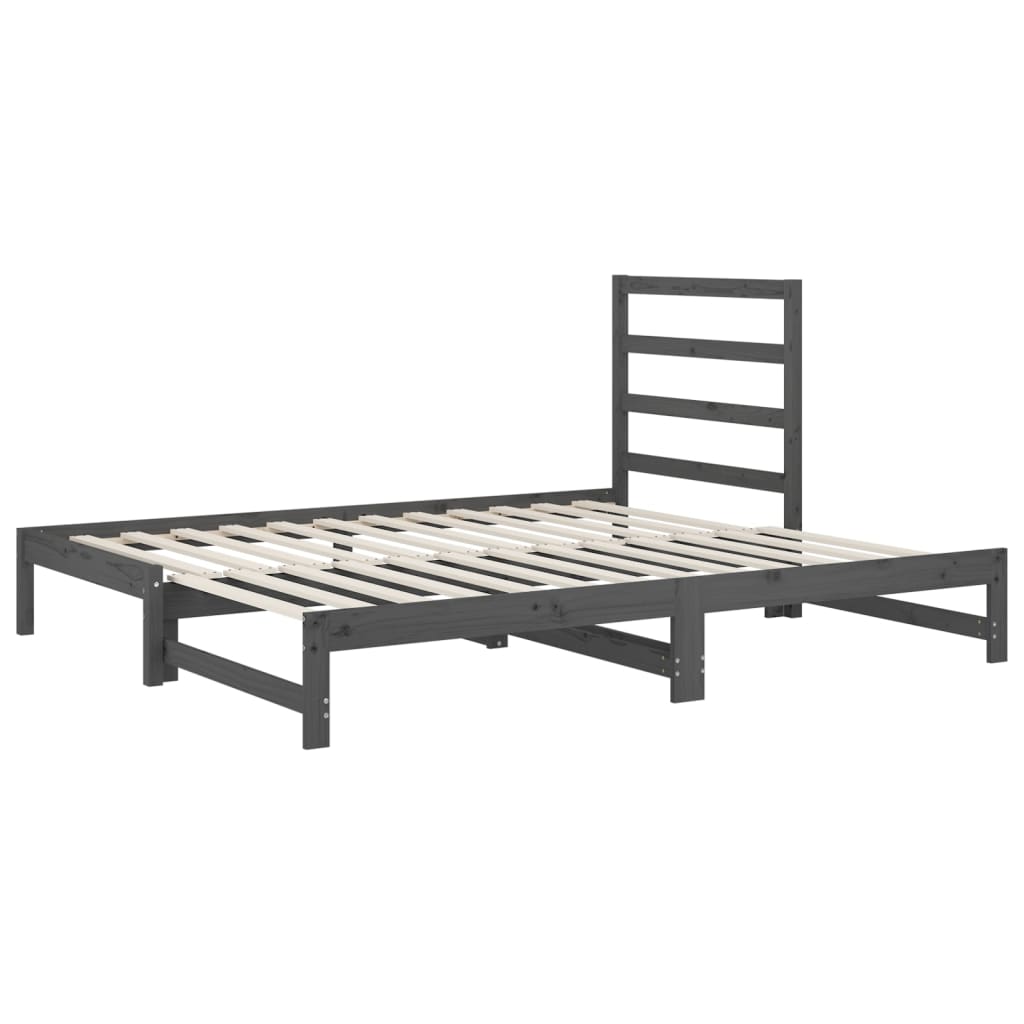 vidaXL Sofá cama extraíble sin colchón gris 2x(90x200) cm