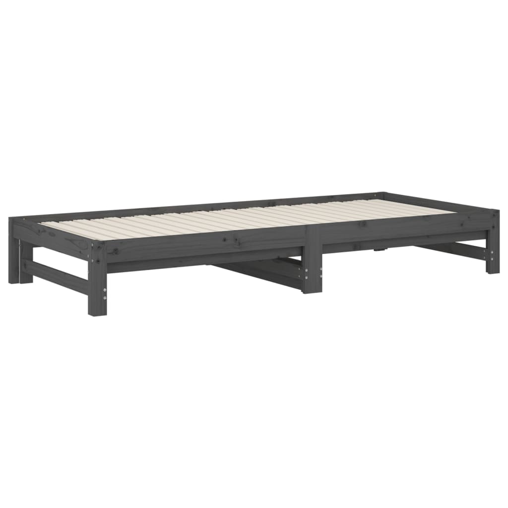 vidaXL Sofá cama extraíble sin colchón gris 2x(90x200) cm