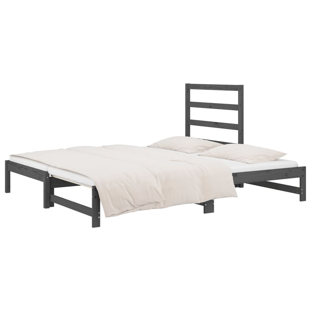 vidaXL Sofá cama extraíble sin colchón gris 2x(90x200) cm