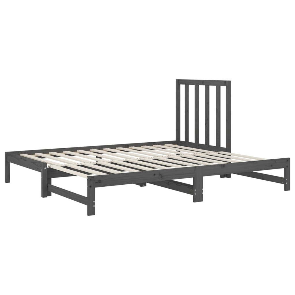 vidaXL Sofá cama extraíble sin colchón gris 2x(90x200) cm