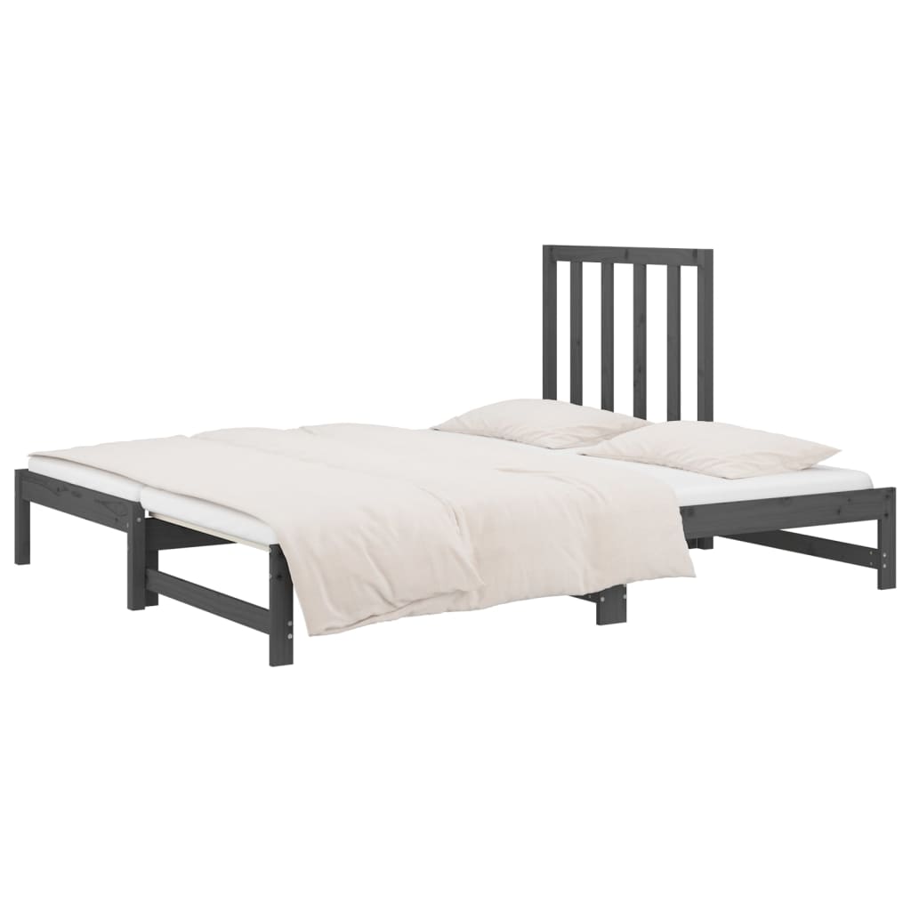 vidaXL Sofá cama extraíble sin colchón gris 2x(90x200) cm