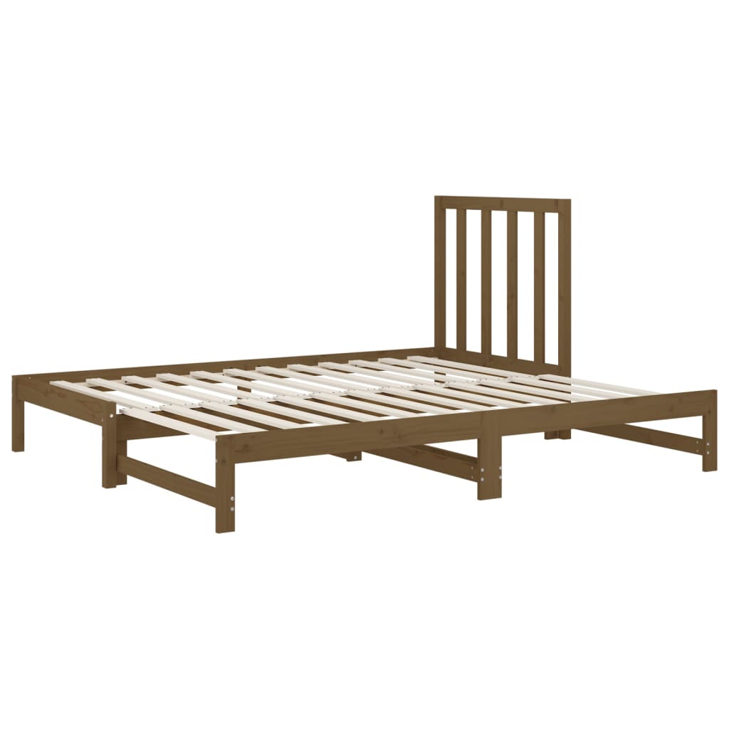 vidaXL Sofá cama extraíble madera maciza de pino marrón 2x(90x200) cm