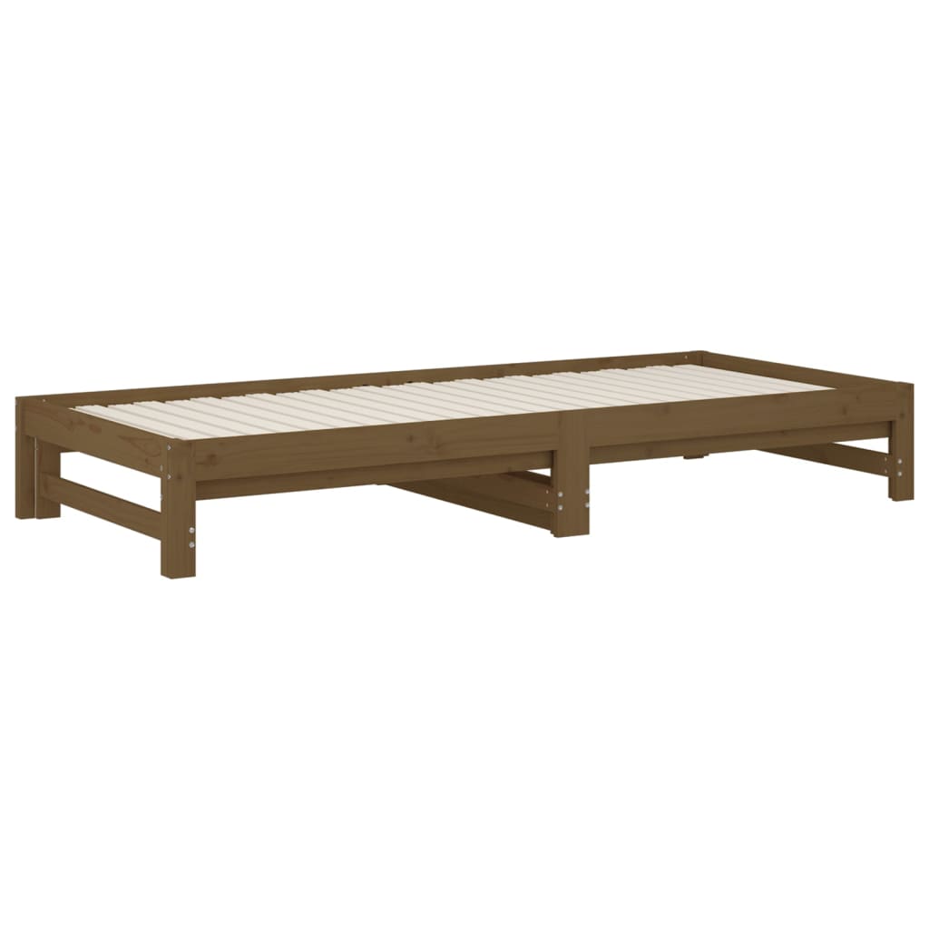 vidaXL Sofá cama extraíble madera maciza de pino marrón 2x(90x200) cm