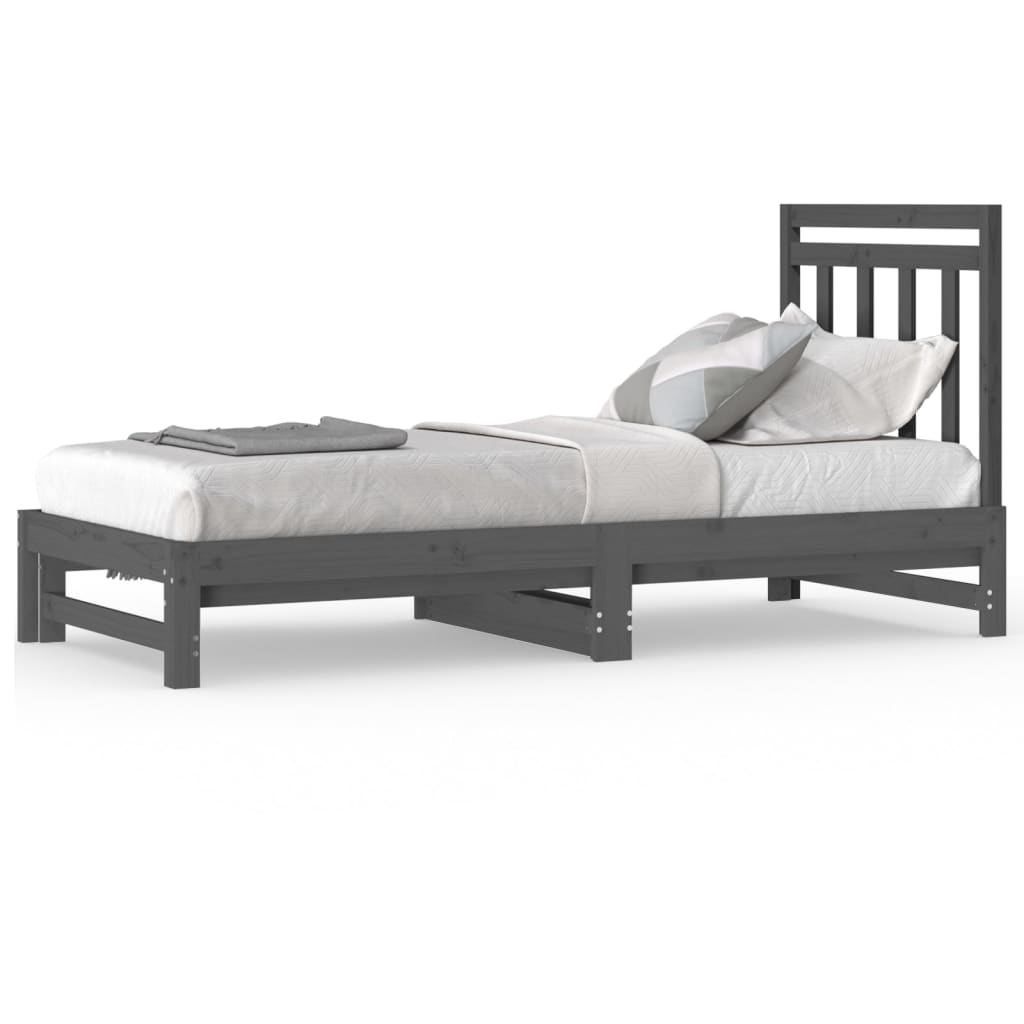 vidaXL Sofá cama extraíble sin colchón gris 2x(90x200) cm