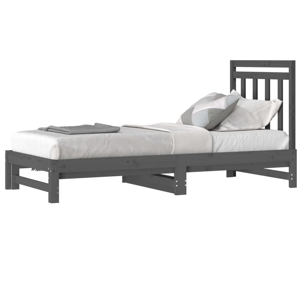 vidaXL Sofá cama extraíble sin colchón gris 2x(90x200) cm