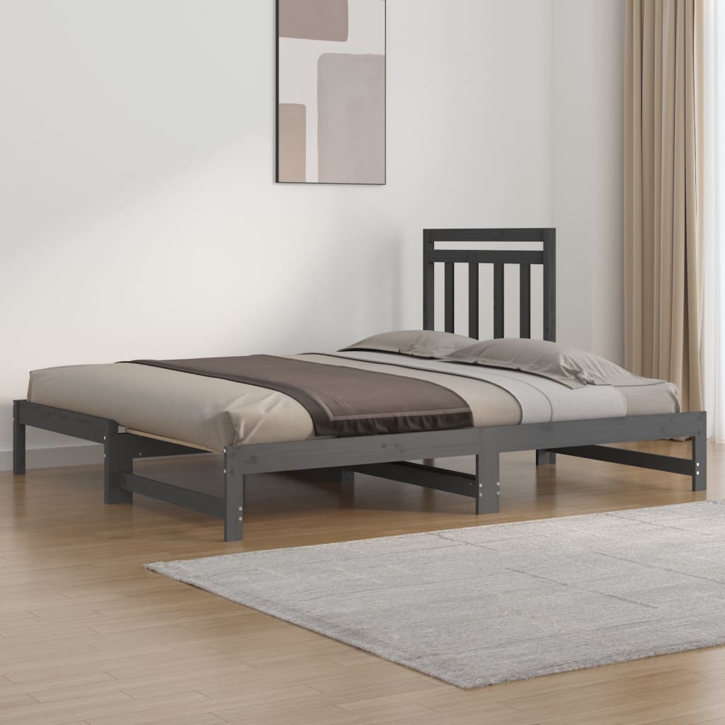 vidaXL Sofá cama extraíble sin colchón gris 2x(90x200) cm