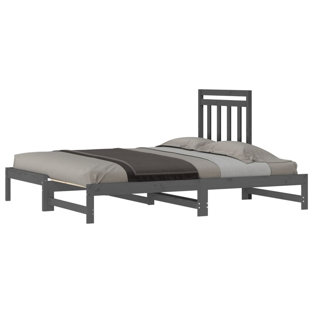 vidaXL Sofá cama extraíble sin colchón gris 2x(90x200) cm