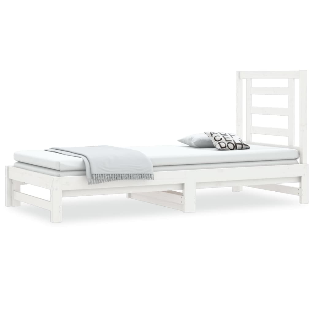 vidaXL Sofá cama extraíble sin colchón blanco 2x(90x200) cm