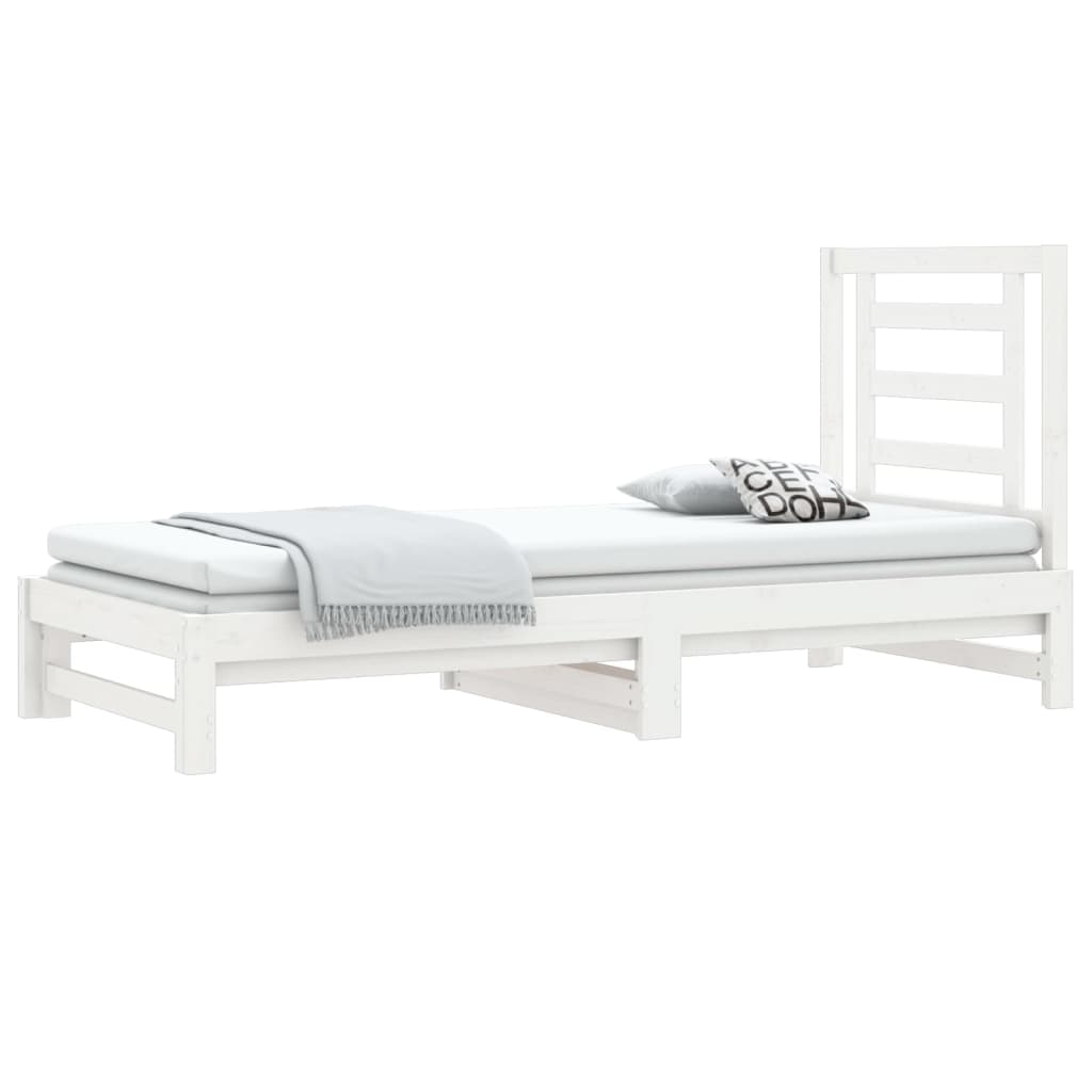 vidaXL Sofá cama extraíble sin colchón blanco 2x(90x200) cm