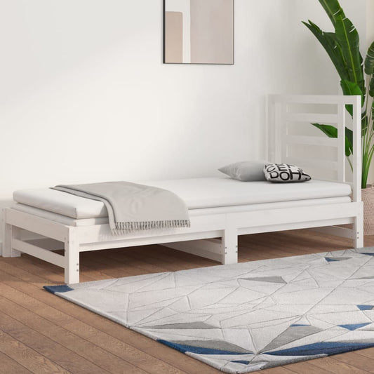 vidaXL Sofá cama extraíble sin colchón blanco 2x(90x200) cm