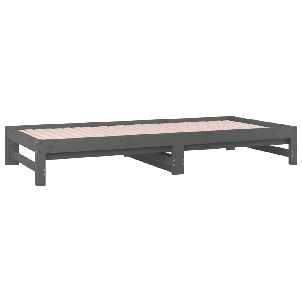 vidaXL Sofá cama extraíble sin colchón gris 2x(90x200) cm