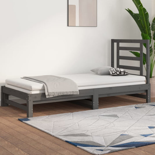 vidaXL Sofá cama extraíble sin colchón gris 2x(90x200) cm