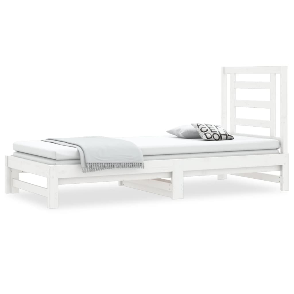 vidaXL Sofá cama extraíble sin colchón blanco 2x(90x190) cm