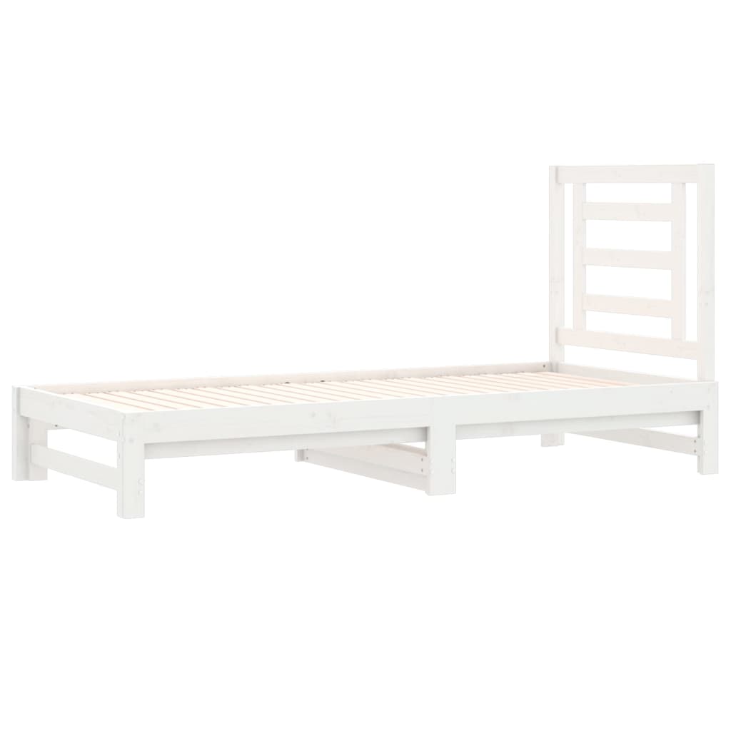 vidaXL Sofá cama extraíble sin colchón blanco 2x(90x190) cm