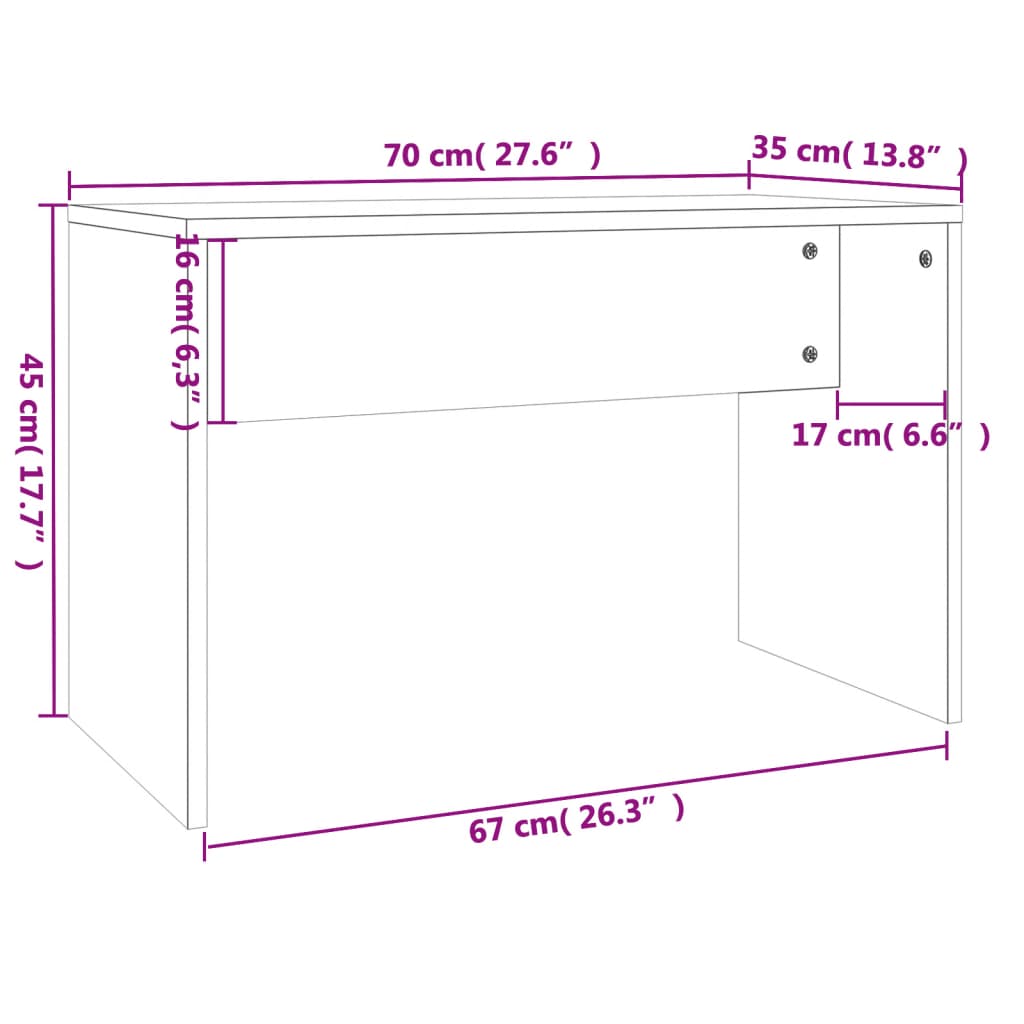 vidaXL Juego de tocador negro 74,5x40x141 cm