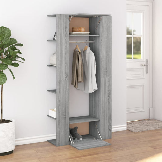 vidaXL Mueble de recibidor 2 uds madera contrachapada gris Sonoma