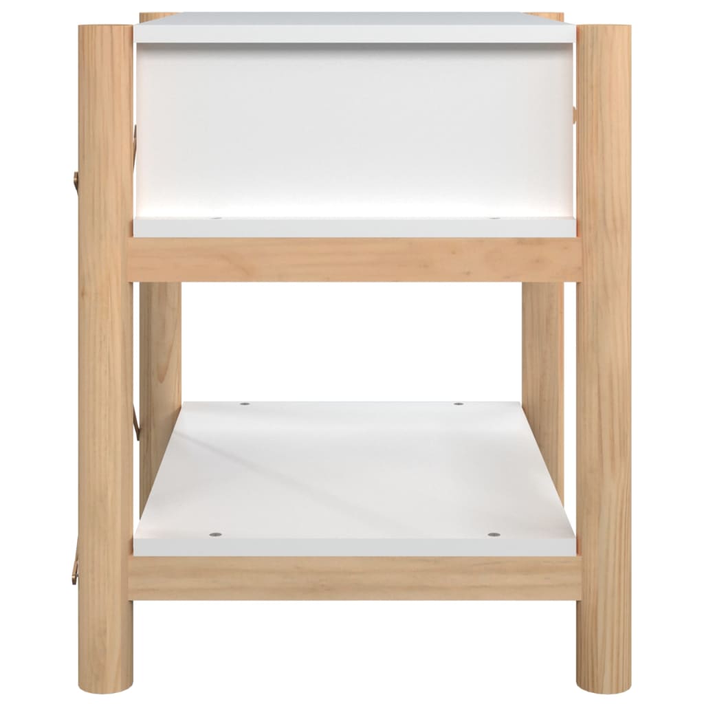 vidaXL Mesitas de noche 2 uds madera contrachapada blanco 42x38x45 cm