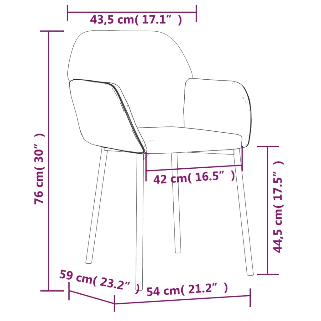 vidaXL Sillas de comedor 2 unidades terciopelo rosa