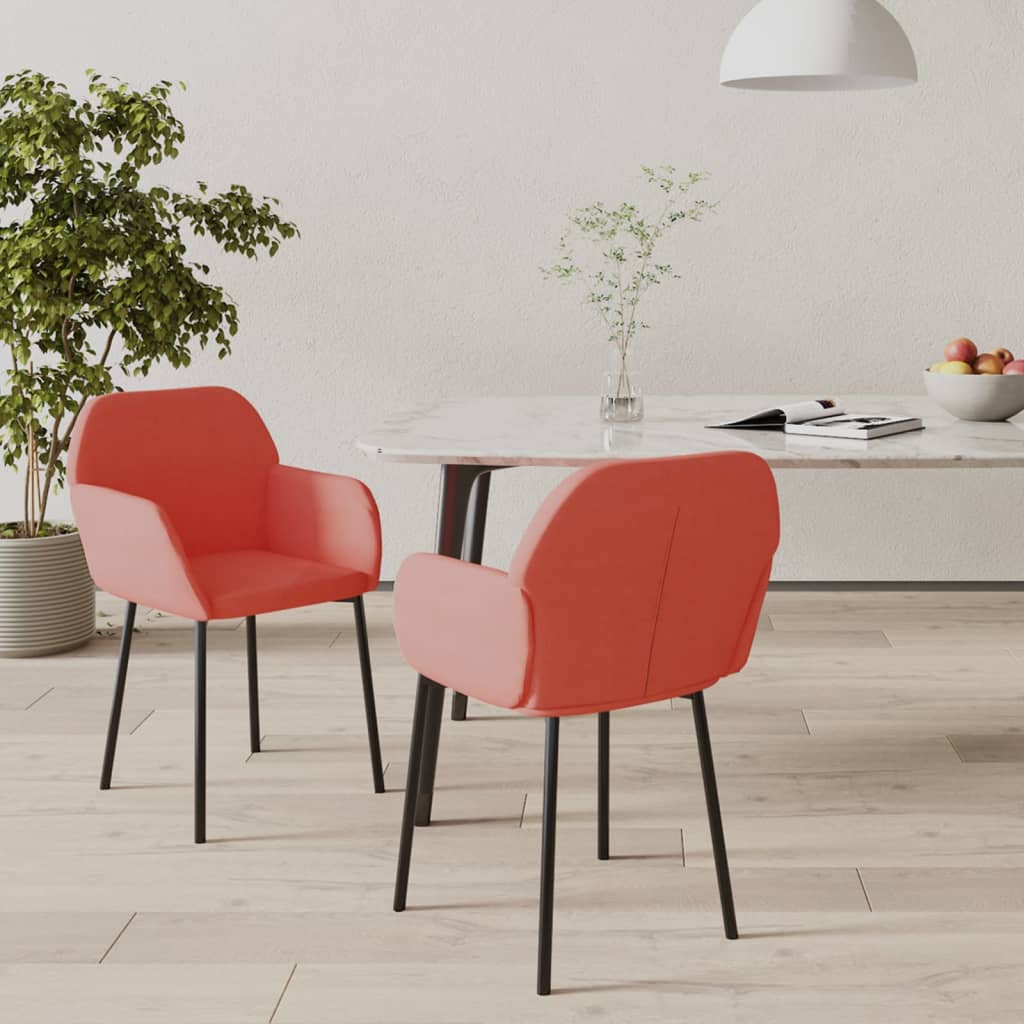 vidaXL Sillas de comedor 2 unidades terciopelo rosa