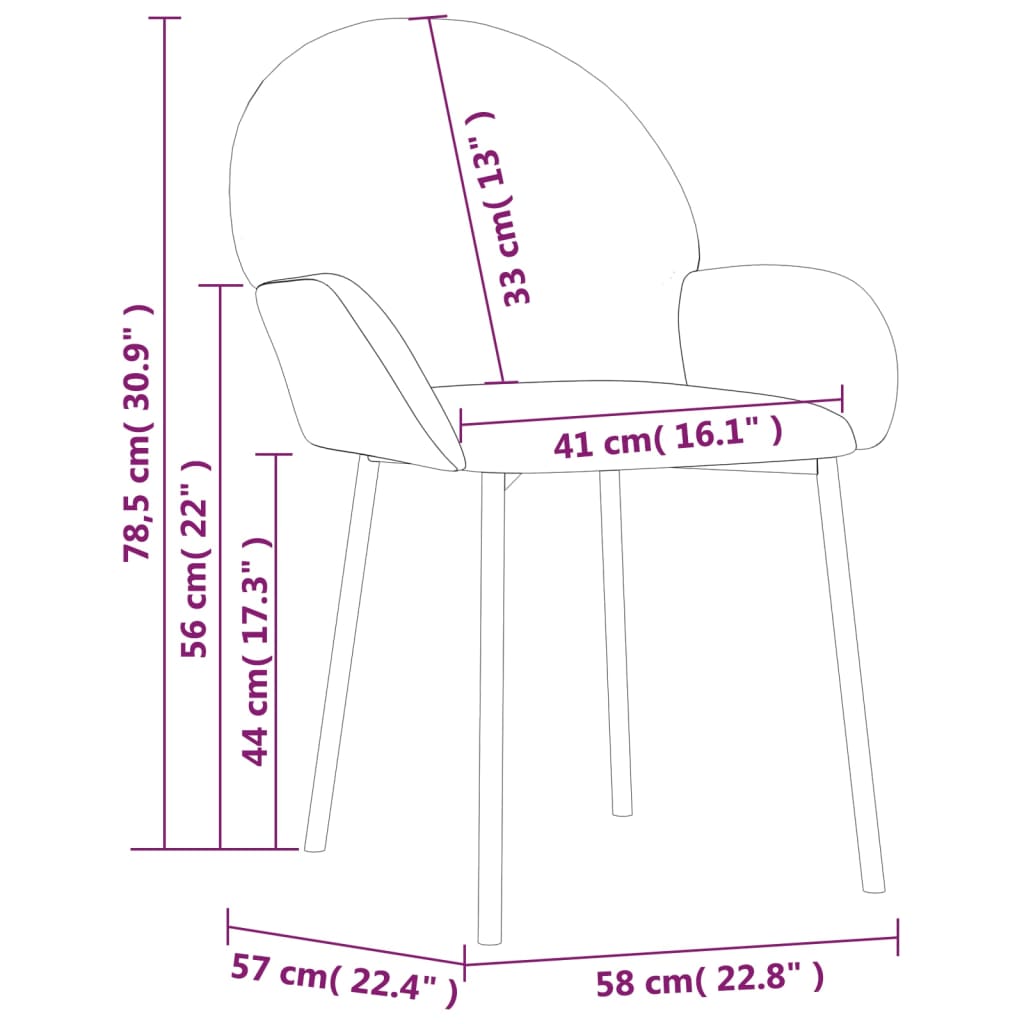 vidaXL Sillas de comedor 2 unidades terciopelo gris claro