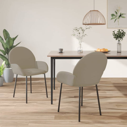 vidaXL Sillas de comedor 2 unidades terciopelo gris claro