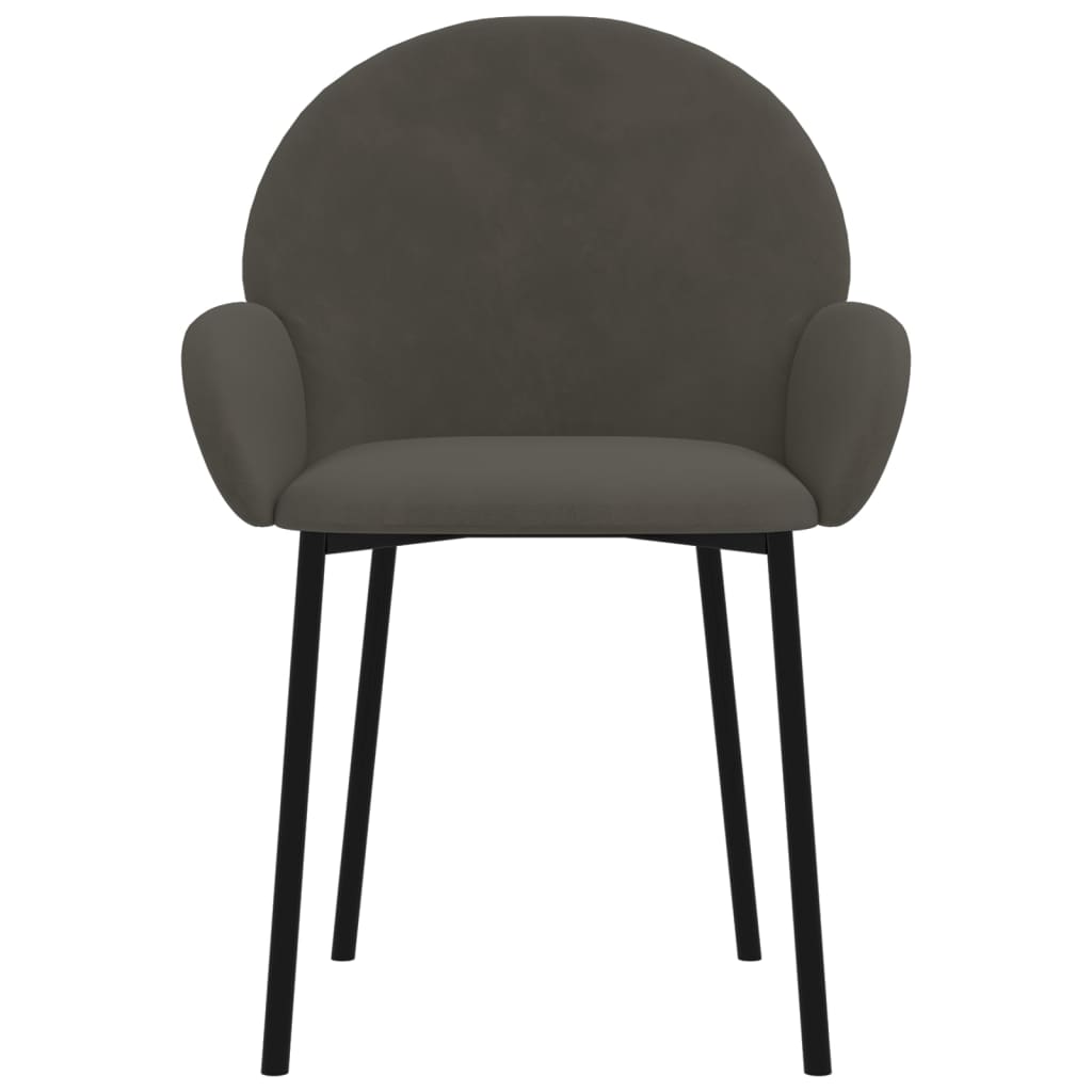 vidaXL Sillas de comedor 2 unidades terciopelo gris oscuro