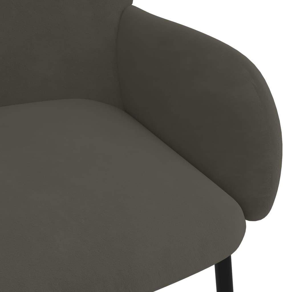 vidaXL Sillas de comedor 2 unidades terciopelo gris oscuro