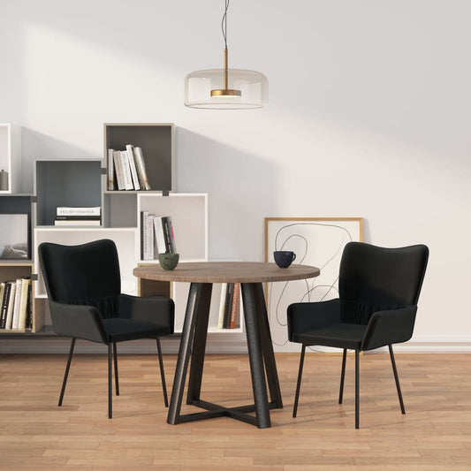 vidaXL Sillas de comedor 2 unidades terciopelo negro