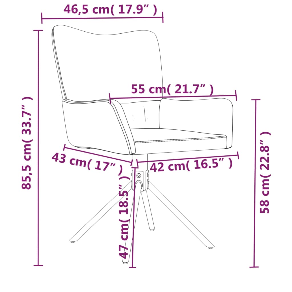 vidaXL Sillas de comedor giratorias 2 uds terciopelo azul