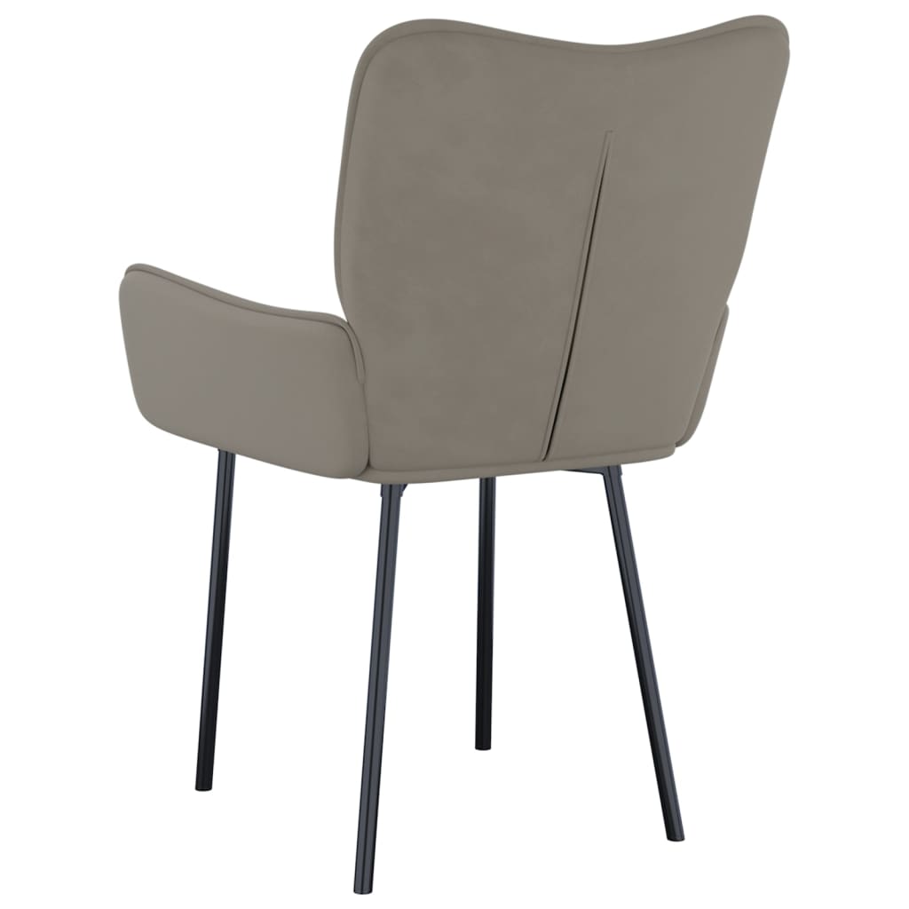 vidaXL Sillas de comedor 2 unidades terciopelo gris claro