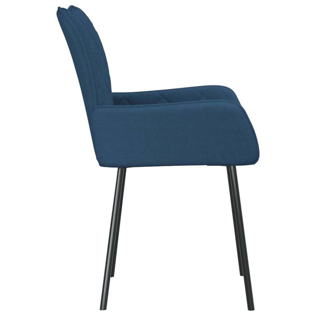 vidaXL Sillas de comedor 2 unidades tela azul