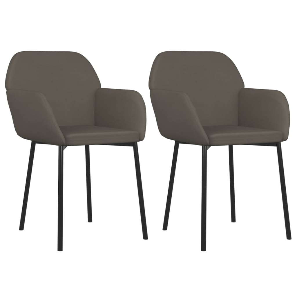 vidaXL Sillas de comedor 2 uds terciopelo gris claro