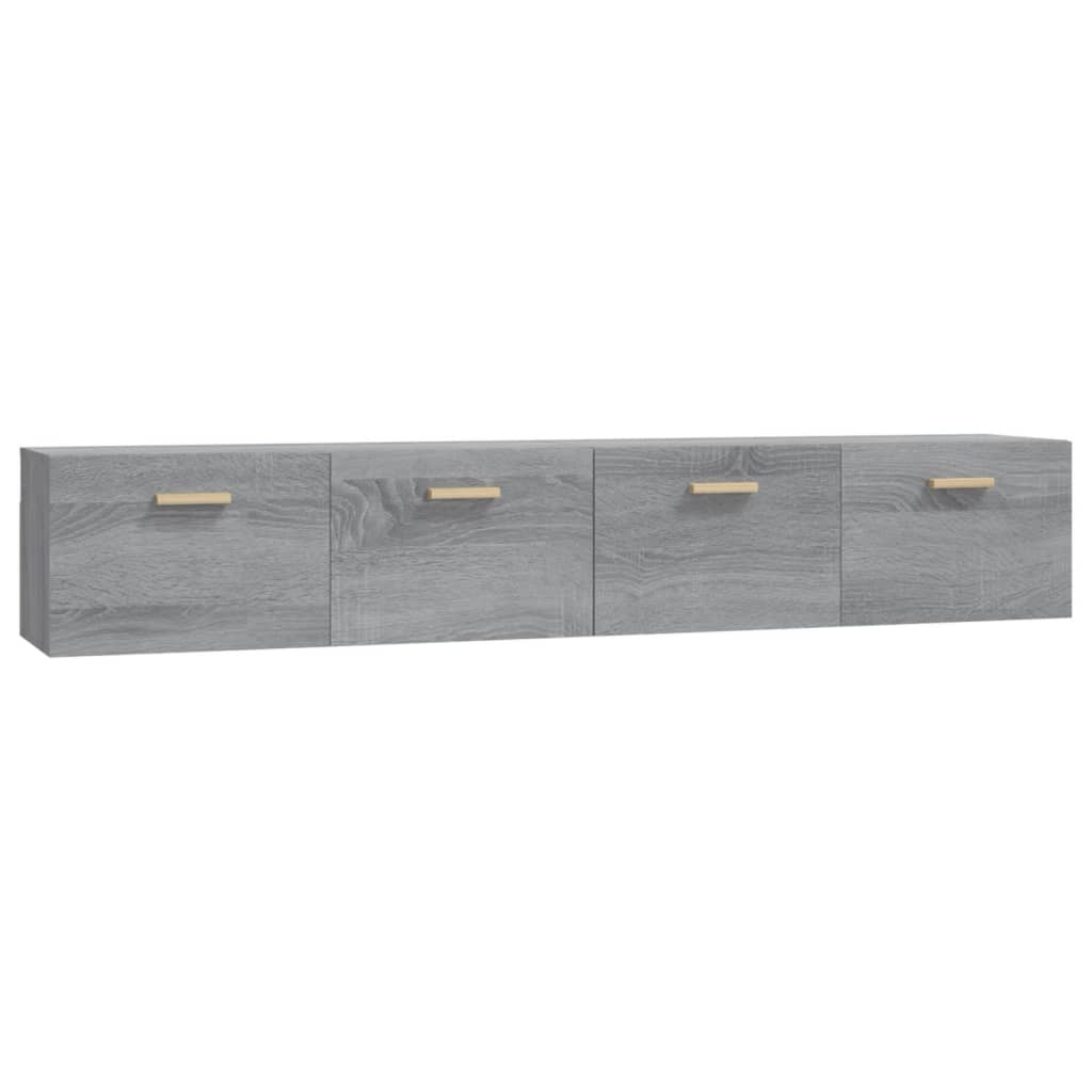 vidaXL Armarios pared 2 uds contrachapada gris sonoma 100x36,5x35 cm