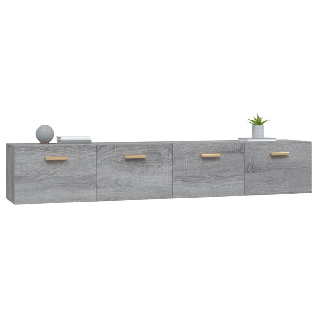 vidaXL Armarios pared 2 uds contrachapada gris sonoma 100x36,5x35 cm