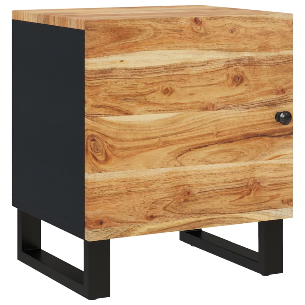 vidaXL Mesita de noche de madera maciza de acacia 40x33x46 cm