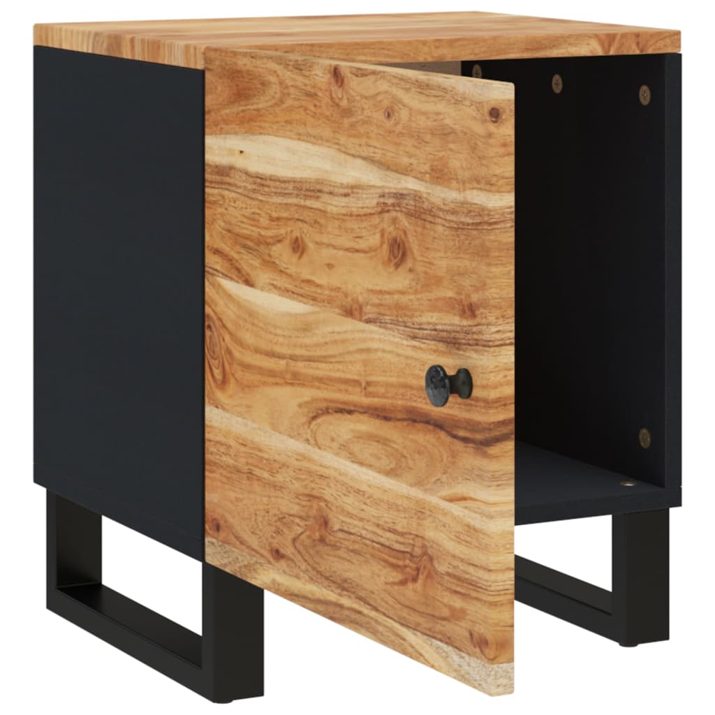 vidaXL Mesita de noche de madera maciza de acacia 40x33x46 cm