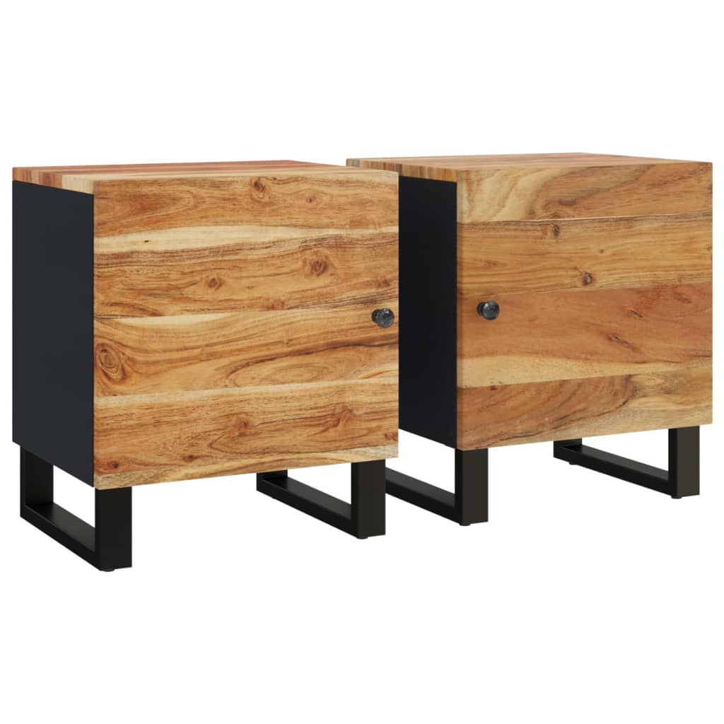 vidaXL Mesitas de noche 2 uds madera maciza de acacia 40x33x46 cm