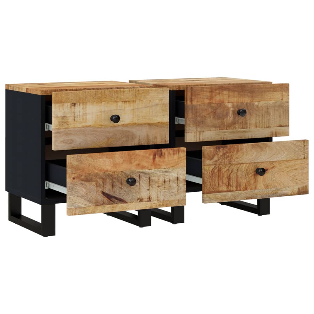 vidaXL Mesitas de noche 2 uds madera maciza de mango 40x33x46 cm