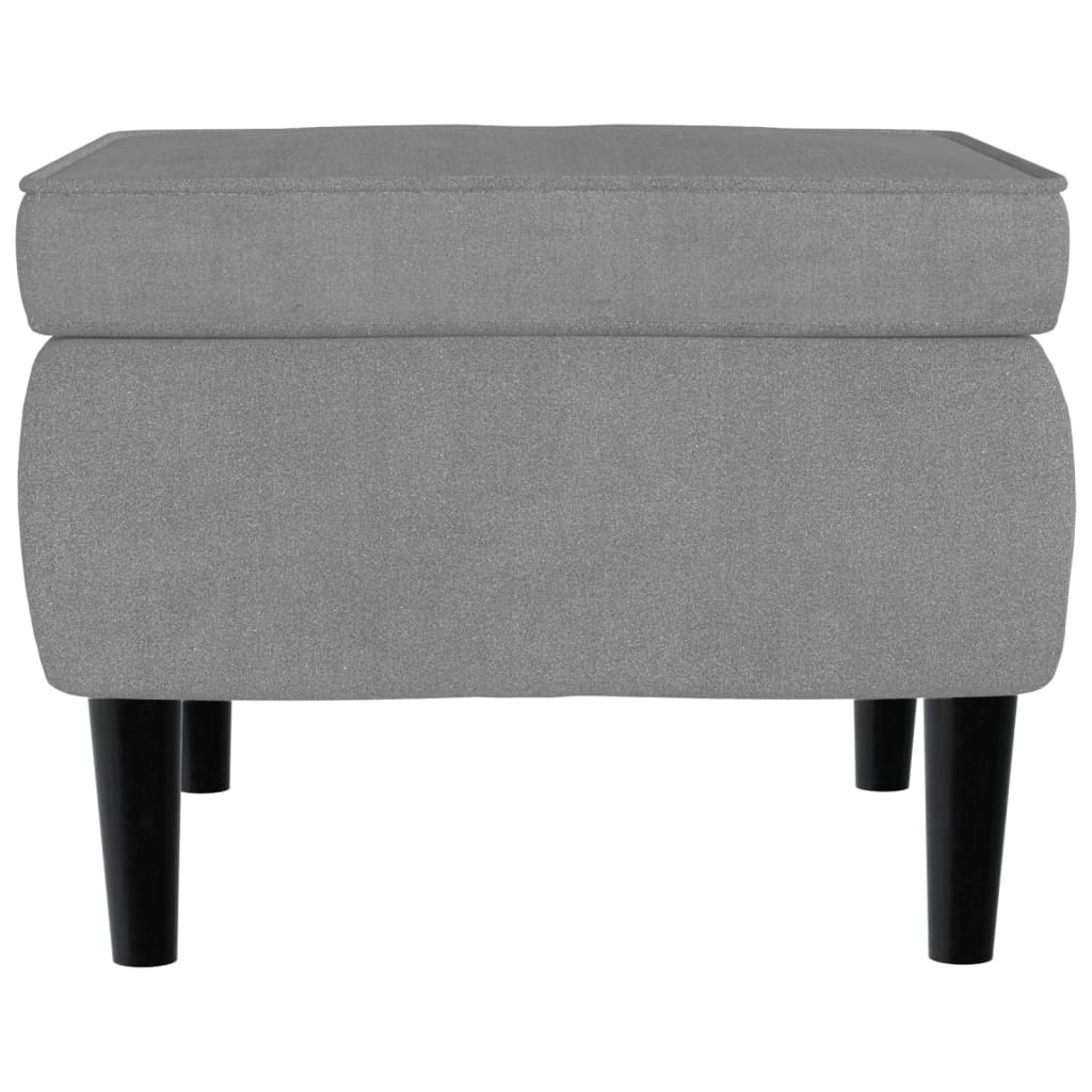 vidaXL Sillón orejero y taburete de terciopelo gris claro