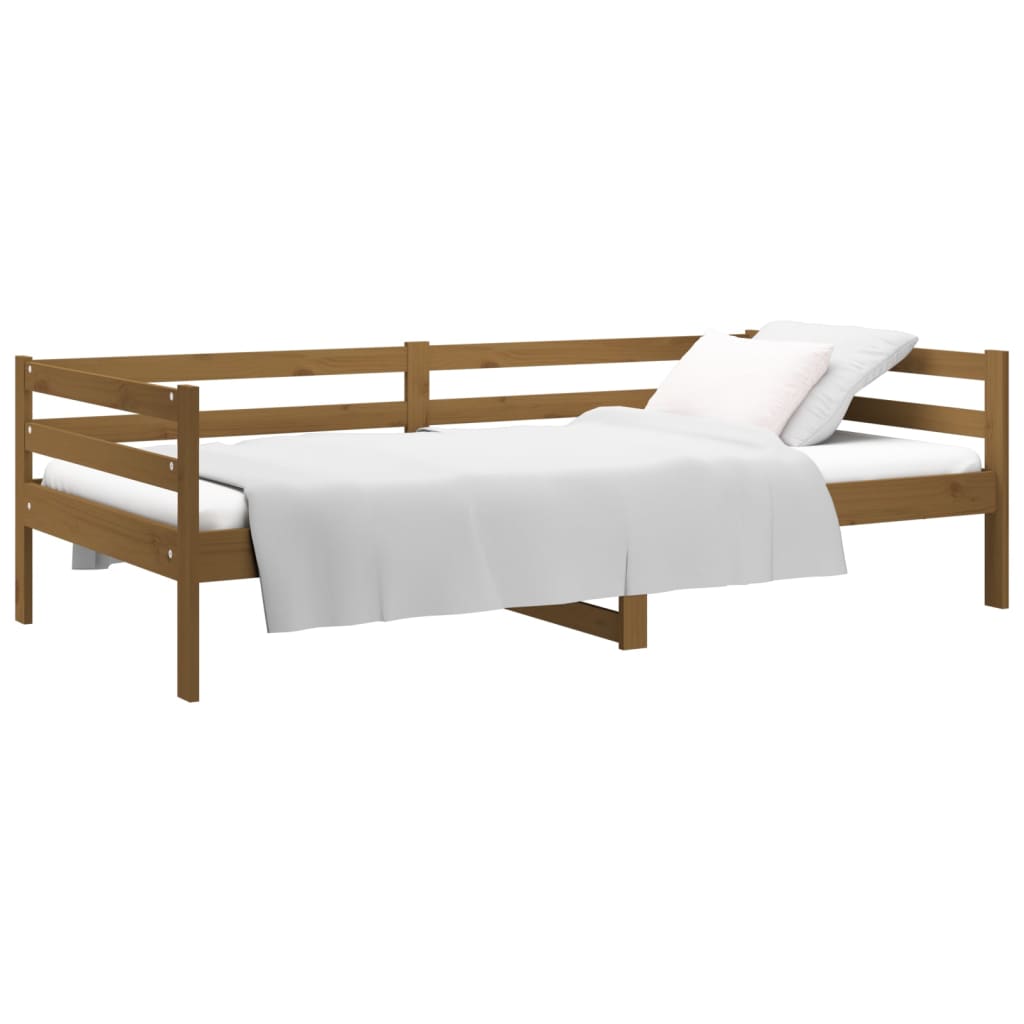 vidaXL Sofá cama sin colchón madera maciza pino marrón miel 90x190 cm