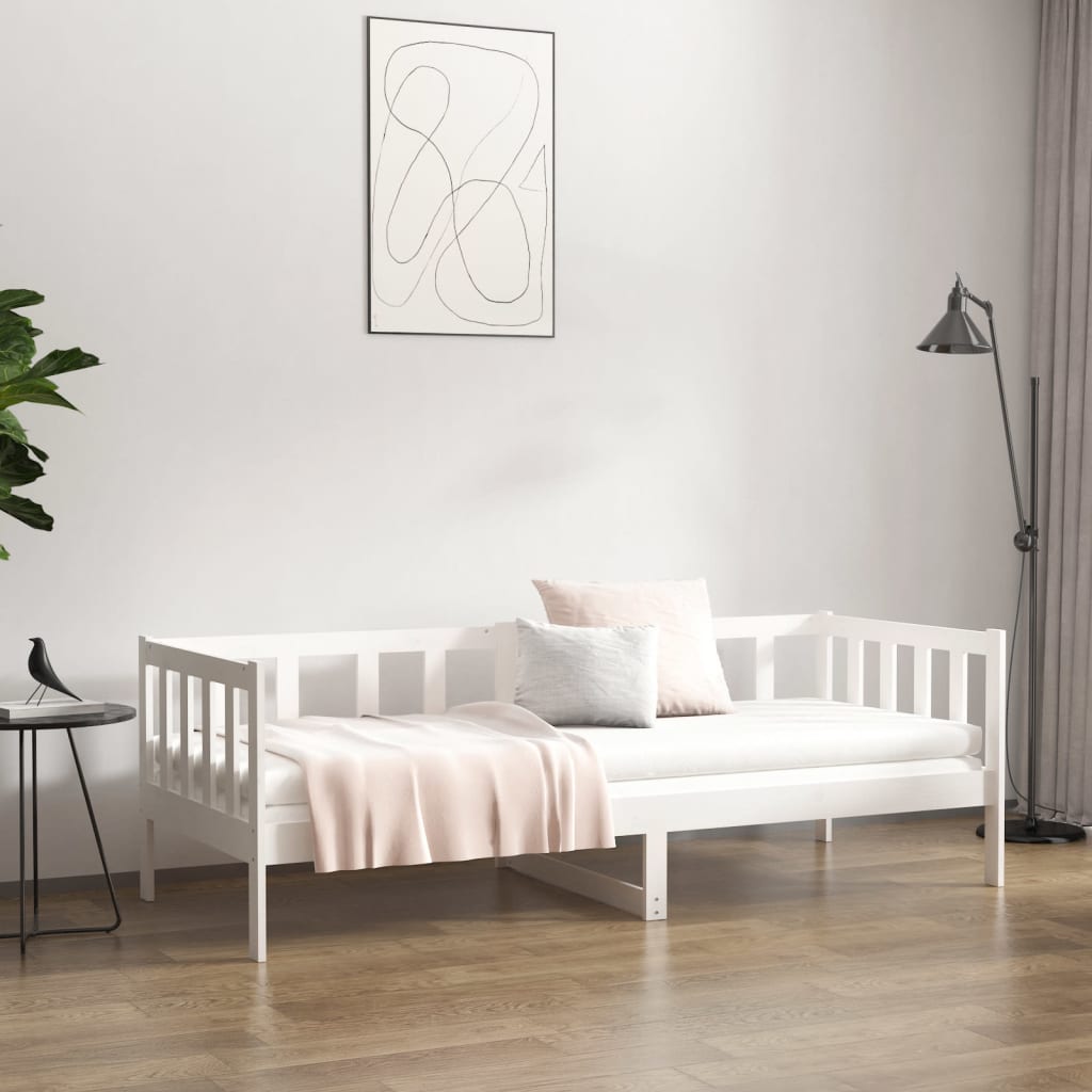 vidaXL Sofá cama sin colchón madera maciza de pino blanco 90x190 cm