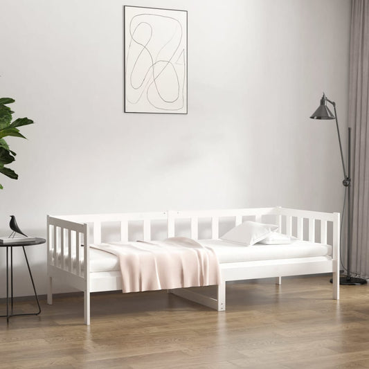 vidaXL Sofá cama sin colchón madera maciza de pino blanco 90x190 cm