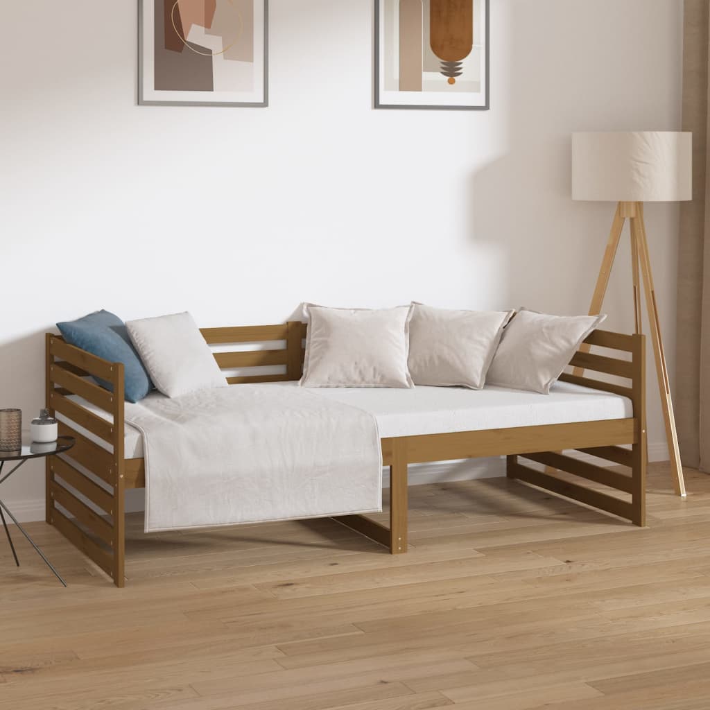 vidaXL Sofá cama sin colchón madera maciza pino marrón miel 90x190 cm