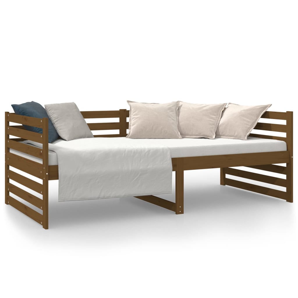 vidaXL Sofá cama sin colchón madera maciza pino marrón miel 90x190 cm