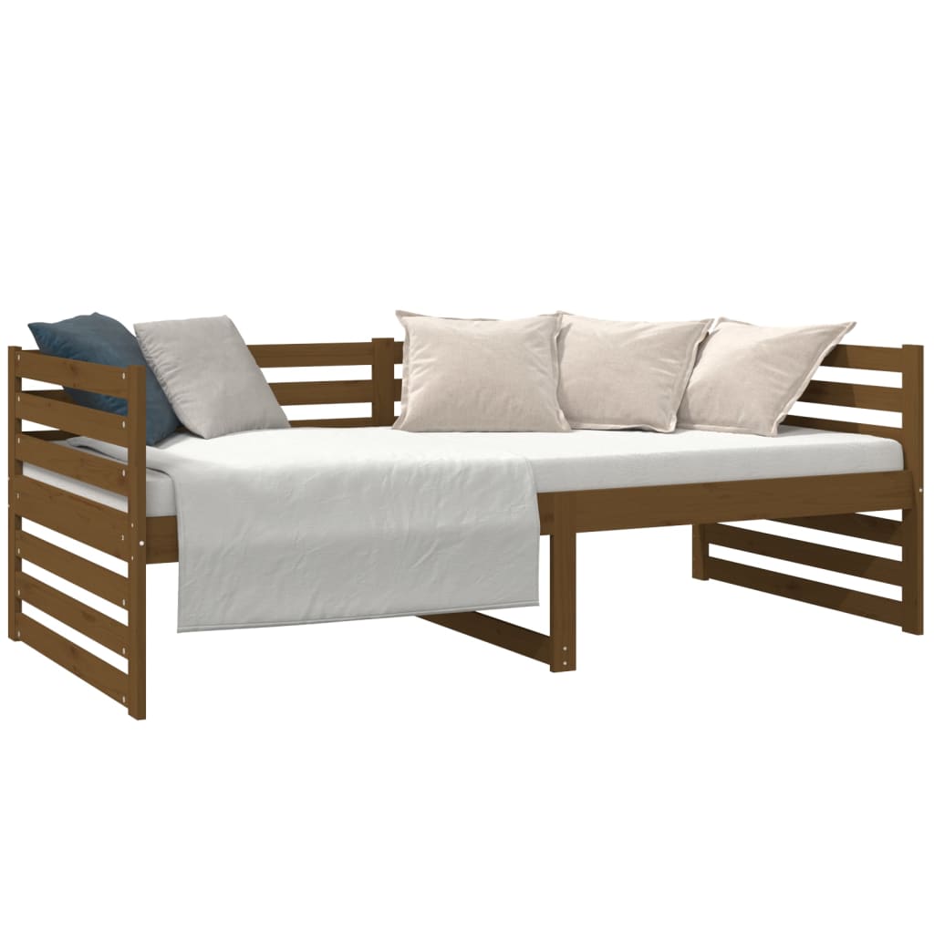 vidaXL Sofá cama sin colchón madera maciza pino marrón miel 90x190 cm