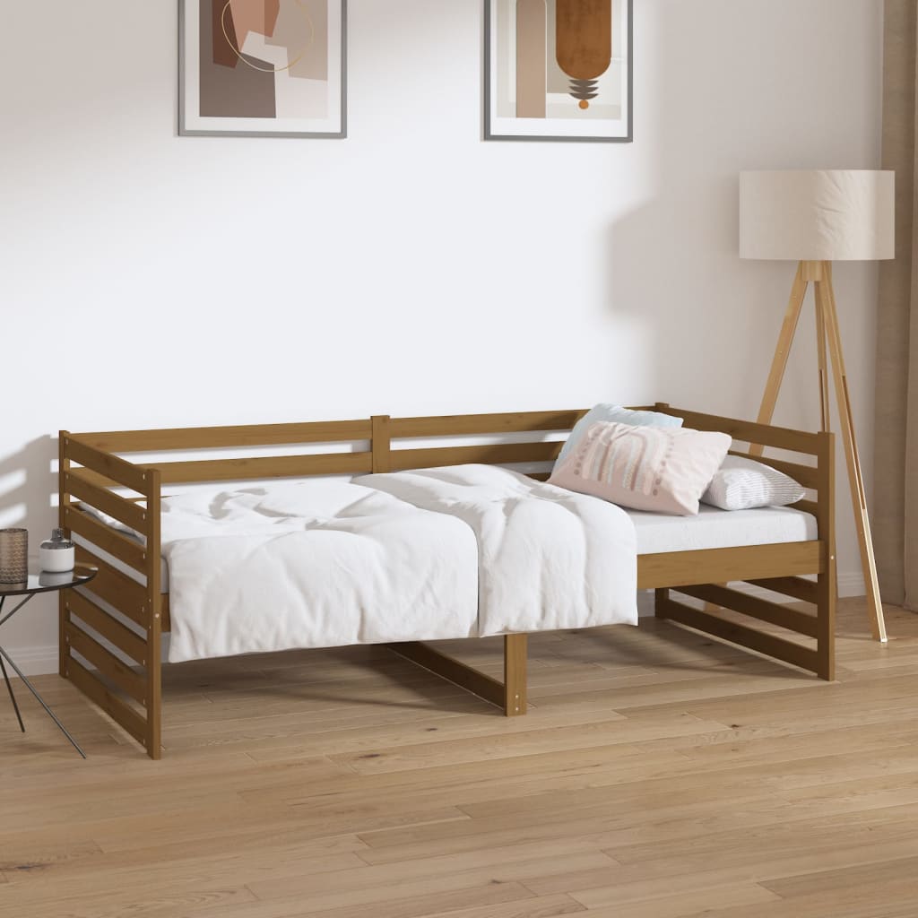 vidaXL Sofá cama sin colchón madera maciza pino marrón miel 90x190 cm