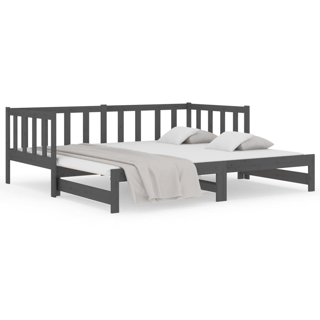 vidaXL Sofá cama extraíble sin colchón gris 2x(90x190) cm