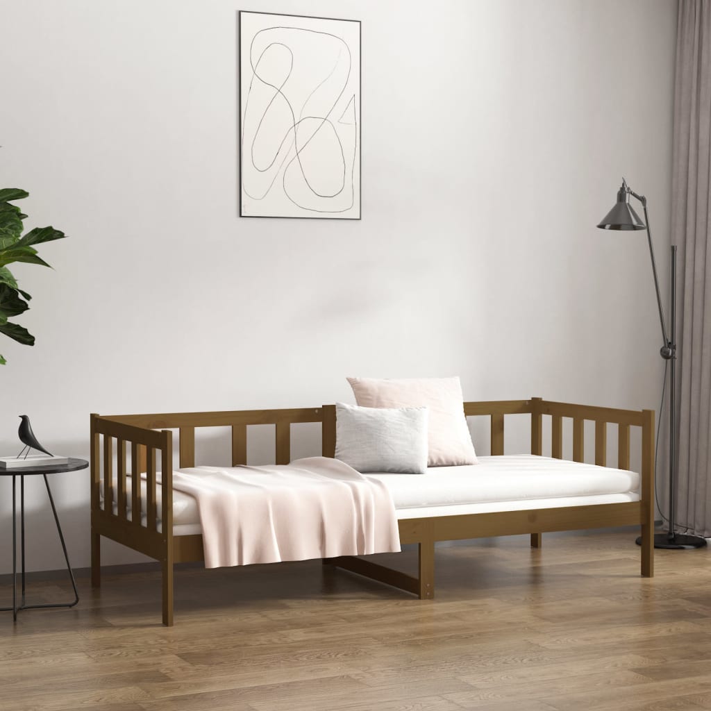 vidaXL Sofá cama sin colchón madera maciza pino marrón miel 80x200 cm